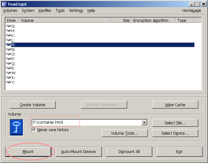 Volume file is displayed
