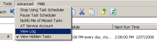 Open Windows Task Scheduler's log file