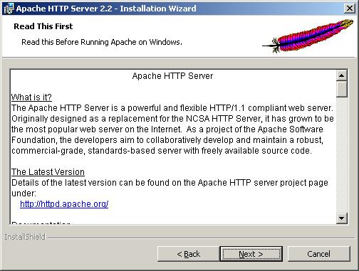 apache web server windows msi